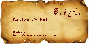 Babics Ábel névjegykártya